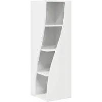 vidaXL Eckschrank Hochglanz Weiß 32x32x102cm - Moderner Eckschrank aus robustem Holzwerkstoff, ideal für platzsparende Lösungen im Wohnzimmer. Mit schickem Hochglanz-Finish und viel Stauraum für Bücher und Deko – perfekt für stilvolle Ordnung.
