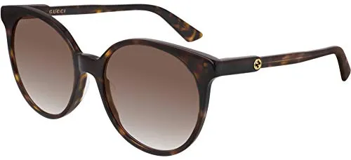 Gucci Unisex – Erwachsene GG0488S-002-54 Sonnenbrille, Havana Dunkel, 54