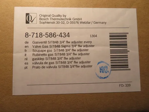 Buderus Gasregelblock GB162 SiT Sigma 848 von Buderus