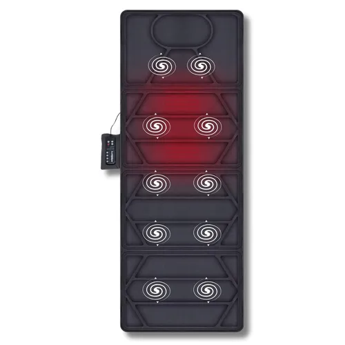 FFitness Beheizbare Massagematte mit 10 Vibrationsmotoren, entspannendes Bett für Ganzkörpermassage, faltbar und weich