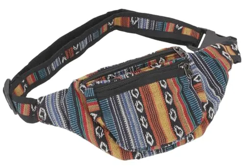 GURU SHOP Ethno Sidebag & Gürteltasche, Hüfttasche - Modell 7, Unisex - Erwachsene, Baumwolle, 14x22x6 cm