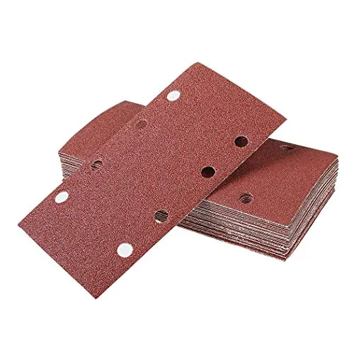 Schleifpapier Klett 93 x 185 mm, 35 Stück Schleifblätter, Schleifpapier für Schwingschleifer, 8 Löcher, Schleifstreifen mit Klettverschluss, Körnungen 40/60/80/120/240
