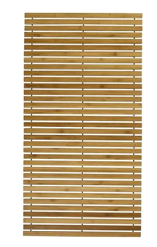 Kleine-Wolke Badematte Holzmatte Level, 50 x 80 cm - Badematte aus robustem Bambus, rutschfest und ideal für Dusche oder Sauna. Beständig gegen Flecken und Bakterien, bietet ein angenehmes Trittgefühl.