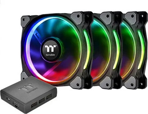 Thermaltake Riing Plus 14 LED RGB Lüfter (3er Pack) - Gehäuselüfter mit RGB-Beleuchtung, optimiert für Kühlleistung und individuelles Gaming-Setup