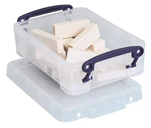 Aufbewahrungsboxen, rechteckig, 0,75 l, transparent, plastik, weiß, 0.75