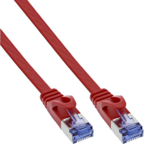InLine® Patchkabel flach U/FTP Cat.6A rot 10m