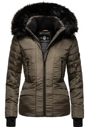 Navahoo Damen Winterjacke B361 - Warm gefüttert mit Teddyfell - Funktionsjacke mit kuscheligem Teddyfellfutter für optimale Wärme und Komfort. Abnehmbare Kapuze und Kunstfellkragen bieten Flexibilität und Stil.