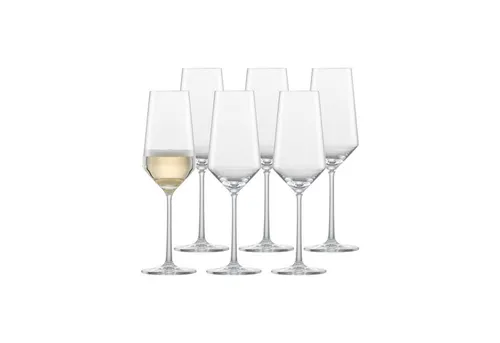 Zwiesel Glas PURE Champagnerglas 6er Set - Gläser - 6er Set aus robustem Tritan®-Kristallglas, ideal für prickelnde Champagner-Erlebnisse mit perfekter Perlage.