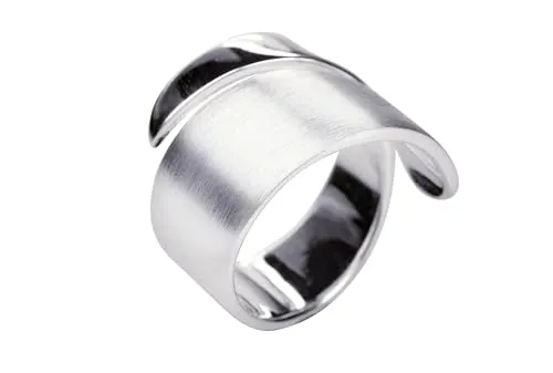 SILBERMOOS Damen Ring offen diagonal Bandring spitz matt glänzend - Eleganter Damenring aus hochwertigem 925er Sterling Silber, nickelfrei und ideal für den täglichen Gebrauch. Perfekt kombinierbar mit anderen Schmuckstücken aus dem SILBERMOOS-Sortiment.