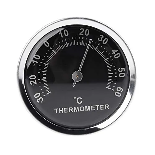 Mini-Auto-Thermometer 58 mm - Stark und Haltbar - Thermometer aus Aluminiumlegierung, mechanisch und batteriefrei. Ideal für Innen- und Außenbereiche wie Autos, Büros und Werkstätten.