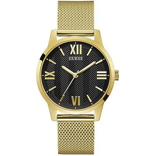 Guess Casual Life GW0214G2 Herrenuhr - Armbanduhr für Männer mit 42 mm Edelstahlgehäuse in Gold und schwarzem Zifferblatt. Wasserdicht bis 50 m, ideal für stilbewusste Herren.