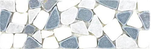 Marmor Borde Bordüre grau weiß schwarz anthrazit Natursteinbordüre Wand Bad Küche Boden WC Sauna - MOSBOR-GW19
