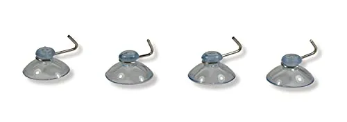 Idena Riffelmacher 14394 - Saugnapf-Halter mit Metallhaken, 10 Stück im Beutel, aus Kunststoff, Transparent, Deko-Hänger, Haken für Girlande oder Lichterkette, Weihnachten, Advent