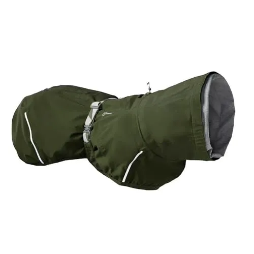Hurtta Mudventure Hundemantel ECO Regenjacke für Hunde (Forest, 25) - Leichte und kompakte Hundejacke für Wind und Regen. Ideal für Abenteuer und Road Trips. Mit verstellbarem Halsband und Rückenlänge, sorgt für optimalen Schutz bei jedem Wetter.