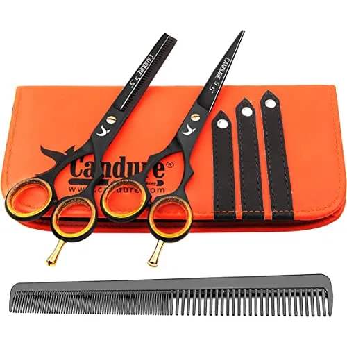 Candure Friseurschere Haarschneideschere Set Professionelles Haarscheren 5.5