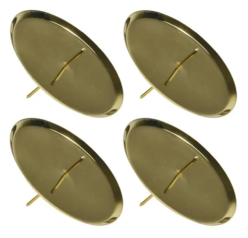 Adventsleuchter Adventskerzenhalter Ø 10 cm Gold oder Silber, 4 Stück - Kerzenhalter für Stumpenkerzen Adventskranz