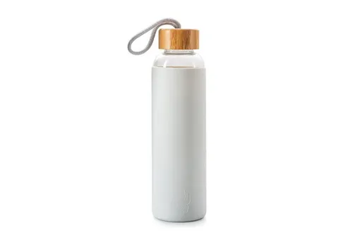 DONKEY Products Trinkflasche Maneki Neko Grau 210410 - Elegante 500ml Glasflasche in Grau mit charmantem Maneki Neko Design. Ideal für den täglichen Gebrauch und als stilvolles Accessoire in Ihrem Zuhause.