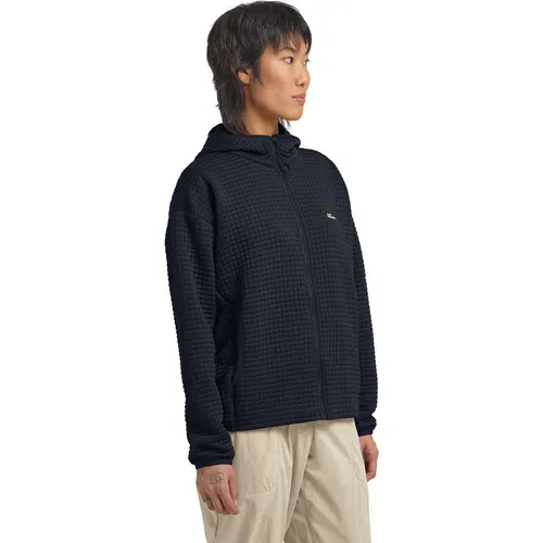 JACK WOLFSKIN Damen Funktionsjacke MOGARI HOODED FZ W - Funktionsjacke aus weichem Waffelfleece, atmungsaktiv und warm. Ideal als leichte Außenschicht an Sommerabenden oder in der Übergangszeit.