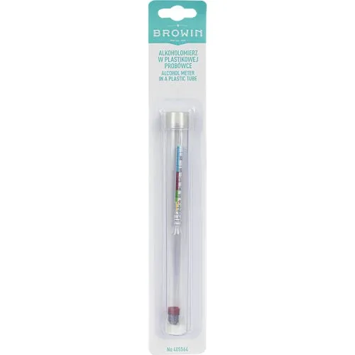 Browin 405564 Das Alkoholmeter, Alkoholmesser, Aräometer zum Messen von Alkohol, Alkoholindikator, für Destillate, für Wodka,
