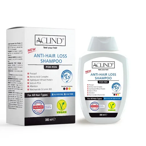 Aclind Anti Hair Loss Shampoo Gegen Haarausfall Für alle Haartypen pH 5.5 VEGAN