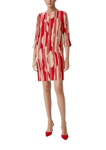 comma Damen Kleid 30a1, Größe 42 in rot von comma,