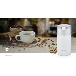 Kaffeemühle 70 g | 150 W | Weiss - Kaffeemühle für Espresso, Filterkaffee und Mokka, leicht zu reinigen und ideal für Kaffeeliebhaber.