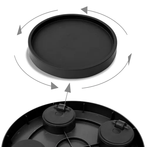 CONCAVE ROUND Pflanzenroller Blumenroller Rolluntersetzer RUND ANTHRAZIT Ø45cm
