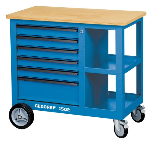 Gedore Rollwerkbank 950 x 550 x 875 mm mit 6 Schubladen von GEDORE