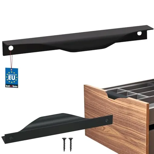 KOTARBAU® Möbelgriff Möbelgriffe Schrankgriffe 160/180 mm ZnAl Küchengriffe Schwarz Griffe Möbel Türgriff Profilgriff Türgriffe Küche Schubladengriffe Griffe für Küchenschränke Modern