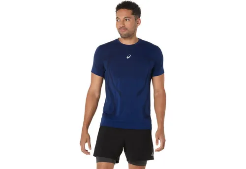 Asics Straßenahtlos Herren-Lauft-Shirt - Blau - XL - Herren-Stoffhosen, ideal für Läufer, das Asics Road Seamless T-Shirt bietet optimalen Komfort und Bewegungsfreiheit bei jedem Training.