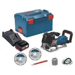 Bosch GNF 18V-40 Mauernutfräse mit Akku und Ladegerät - Effiziente Mauernutfräse für präzises Arbeiten, ausgestattet mit Lithium-Ionen-Akku und Ladegerät. Ideal für den professionellen Einsatz mit exzellenter Handhabung.