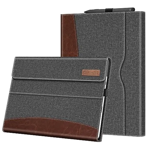 Fintie Hülle für Microsoft Surface Pro 11/10 / 9 (2024-2022) 13 Zoll - Multi-Sichtwinkel Kunstleder Tasche Schutzhülle mit Dokumentschlitze Stift Halter, Type Cover Kompatibel, Braun