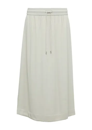 comma Satinrock in Midilänge mit Bindedetail - Helles Beige 34 - Eleganter Damen Satinrock in Midilänge mit Relaxed Fit und Gummizug für hohen Tragekomfort, ideal für Beruf und besondere Anlässe.