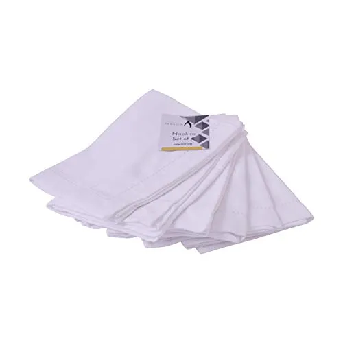 Das Set enthält: 6 x hochwertige Baumwollservietten (45 x 45 cm), hergestellt aus feinstem, 100% reinem Baumwollstoff in Leinenoptik für überragende Weichheit, Festigkeit und Haltbarkeit
