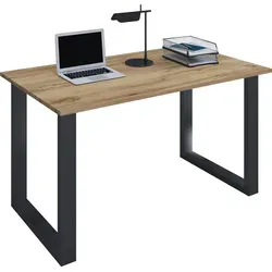 VCM Holz Schreibtisch 'Lona' 140 cm - Kinderschreibtische mit hochwertigem Metallgestell und robuster Arbeitsplatte in Holzstruktur für langlebigen Einsatz.