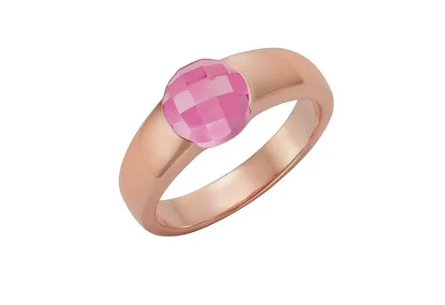 Jamelli Fingerring 925 Silber rosé vergoldet mit Quarz rot 058 (18,5) - Eleganter Ring aus 925er Silber, rosé vergoldet, mit funkelndem Quarz in Pink. Ideal für besondere Anlässe und als stilvolles Accessoire.