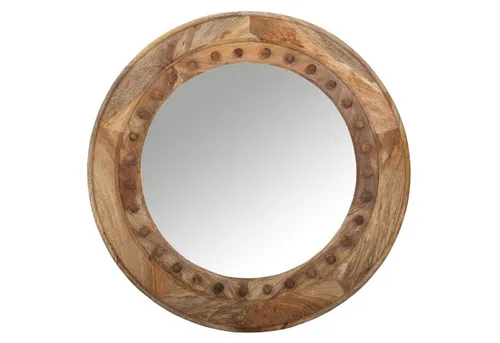 Wandspiegel Ablona 90cm - Skandinavischer Holzspiegel - Skandinavischer Spiegel aus massivem Mangoholz, handgefertigt und einzigartig. Ideal für Wohnzimmer, Schlafzimmer oder Flur, sorgt für mehr Raumgefühl und eine warme Wohnatmosphäre.