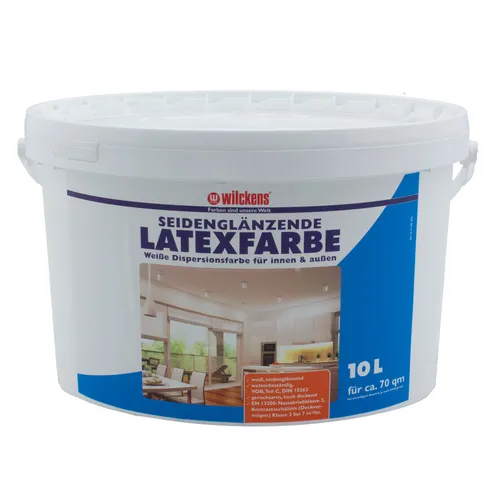 Wilckens Farben Wand- und Deckenfarbe 10 L - Weiße Latexfarbe seidenglänzend - Hochwertige Wand- und Deckenfarbe in seidenglänzendem Weiß, ideal für ein elegantes Raumambiente. Perfekt für jeden Wohnbereich.