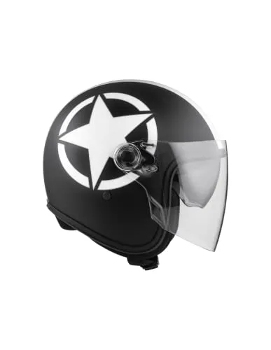 PREMIER Helm VANGARDE Star 9 BM, Schwarz/Weiß, XL - Motorradhelm mit abnehmbarem, waschbarem Innenraum und Anti-Kratz-Visier. Ideal für Sicherheit und Komfort bei jeder Fahrt.