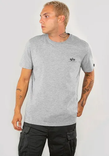 Alpha Industries Herren Basic T-Shirt mit kleinem Logo - T-Shirt für Herren im Regular Fit aus hochwertigem Combed Cotton, ideal für lässige Outfits und bequemen Tragekomfort.