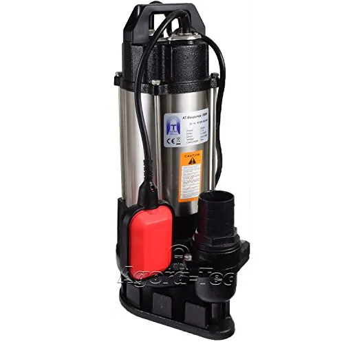 Agora-Tec® AT- Baupumpe-550W Tauchpumpe für Schmutzwasser, Abwasser, für Fäkalien und organische Feststoffe mit Schwimmerschalter und max: 1,1 bar und max: 14500l/h