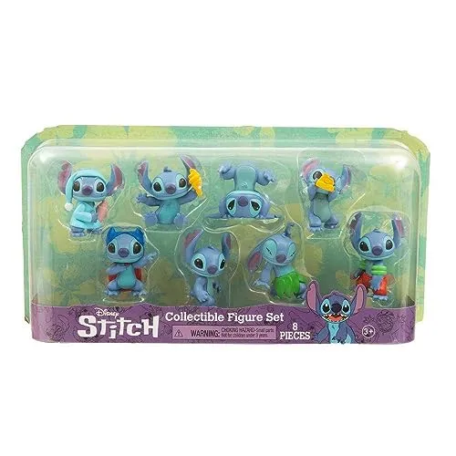 Disney Magische Kapseln, Sammelfigurenset, 8 Exklusive Stitch-Figuren, mit verschiedenen Positionen und Zubehör, Sammelspielzeug, Jungen und Mädchen ab 3 Jahren, berühmt (TTC02000)