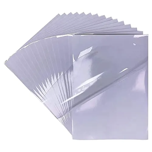 Produktbild Blatt PREMIUM Vinyl Aufkleberfolie 100% klar Selbstklebend für Laser und Tintenstrahldrucker Drucker Schnell Trocknen A4 Size kristallklar Selbstklebend Aufkleber 20