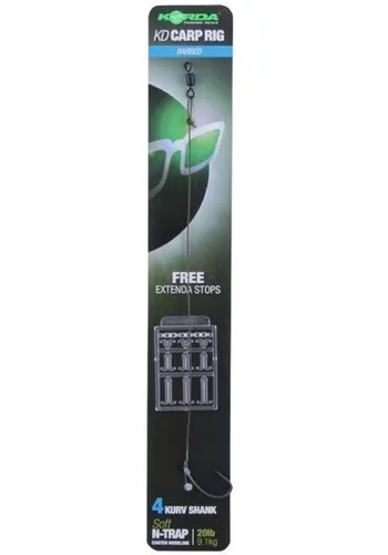 Korda N-Trap KD Rig Barbed Kurv Shank Size4 20lb