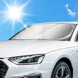 LEWONPO Auto Sonnenschutz Frontscheibe 150x70cm - Sonstige Elektroinstallationsartikel mit effektiven UV-Schutz und einfacher Anbringung für einen kühlen Innenraum, ideal für Sommerfahrten.