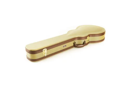 Tweed Case Single Cut Gitarrenkoffer im Fifties Look - Robuster Gitarrenkoffer für E-Gitarren, bietet optimalen Kratzerschutz und besticht durch seinen nostalgischen Stil. Ideal für Musiker, die ihre Gitarre stilvoll transportieren möchten.