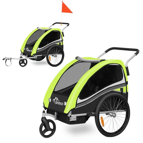 SAMAX 360° drehbarer Fahrradanhänger 2in1 Jogger