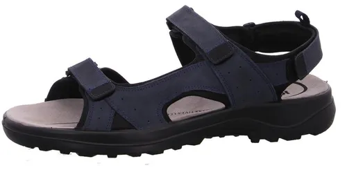 Jomos Liberta Sandalen in Übergrößen Blau 508601 12 845 - Wanderschuhe aus weichem Nubukleder mit Textil, ausgestattet mit 3 Klettverschlüssen für eine individuelle Passform und optimalen Komfort.