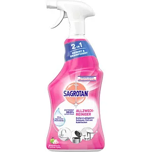 Sagrotan Allzweck-Reiniger Blütenfrische & Grüner Apfel 750ml - Allzweckreiniger mit 2in1 Wirkung: Reinigt gründlich und desinfiziert, entfernt 99,9% der Bakterien und hinterlässt einen frischen Duft. Ideal für Küchen- und Badezimmeroberflächen.