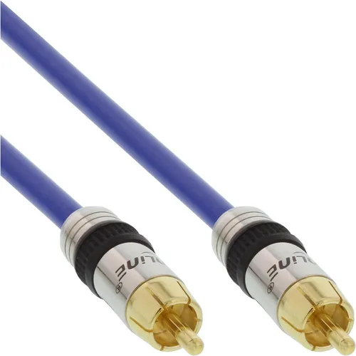 Cinch Kabel AUDIO, InLine®, PREMIUM, vergoldete Stecker, 1x Cinch St/St, 3m Cinch Kabel